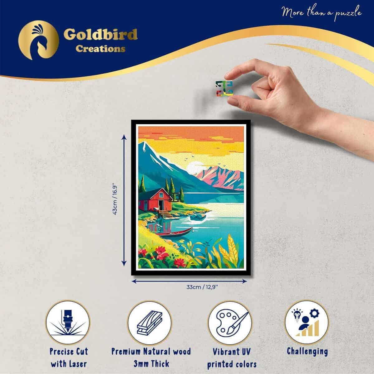 Rompecabezas magnético con marco para adultos - -Cabaña junt - Imagen 4
