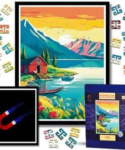 Rompecabezas magnético con marco para adultos - -Cabaña junt