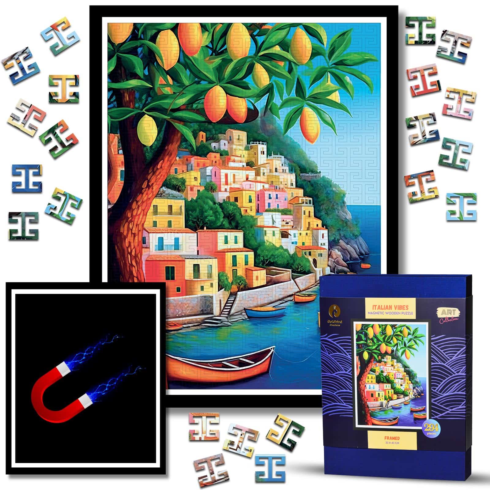 Rompecabezas magnéticos con marco para adultos -