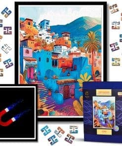 Rompecabezas Magnético de Madera con Marco -Chefchaouen