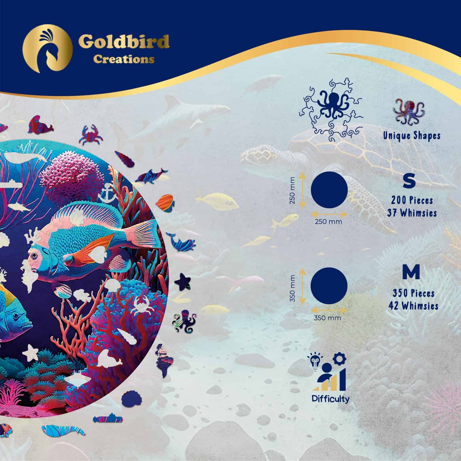 Rompecabezas de madera para adultos - -Peces coloridos - Imagen 3