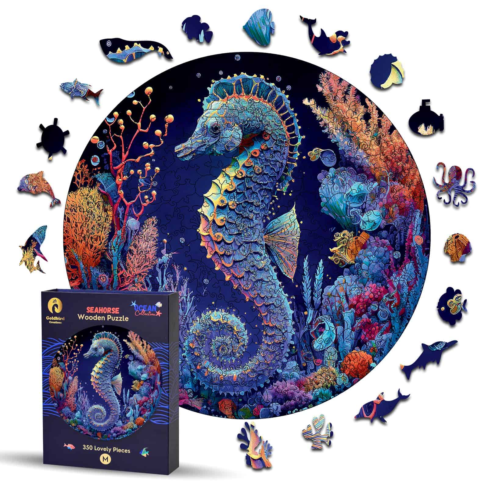Rompecabezas de madera para adultos - -Caballito de mar
