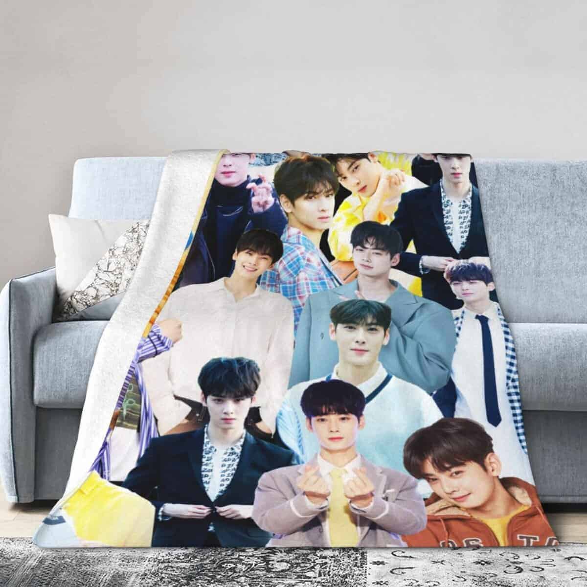 Manta Cha Eun woo Suave y Cómoda de Lana de Forro Polar - Imagen 6