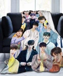 Manta Cha Eun woo Suave y Cómoda de Lana de Forro Polar