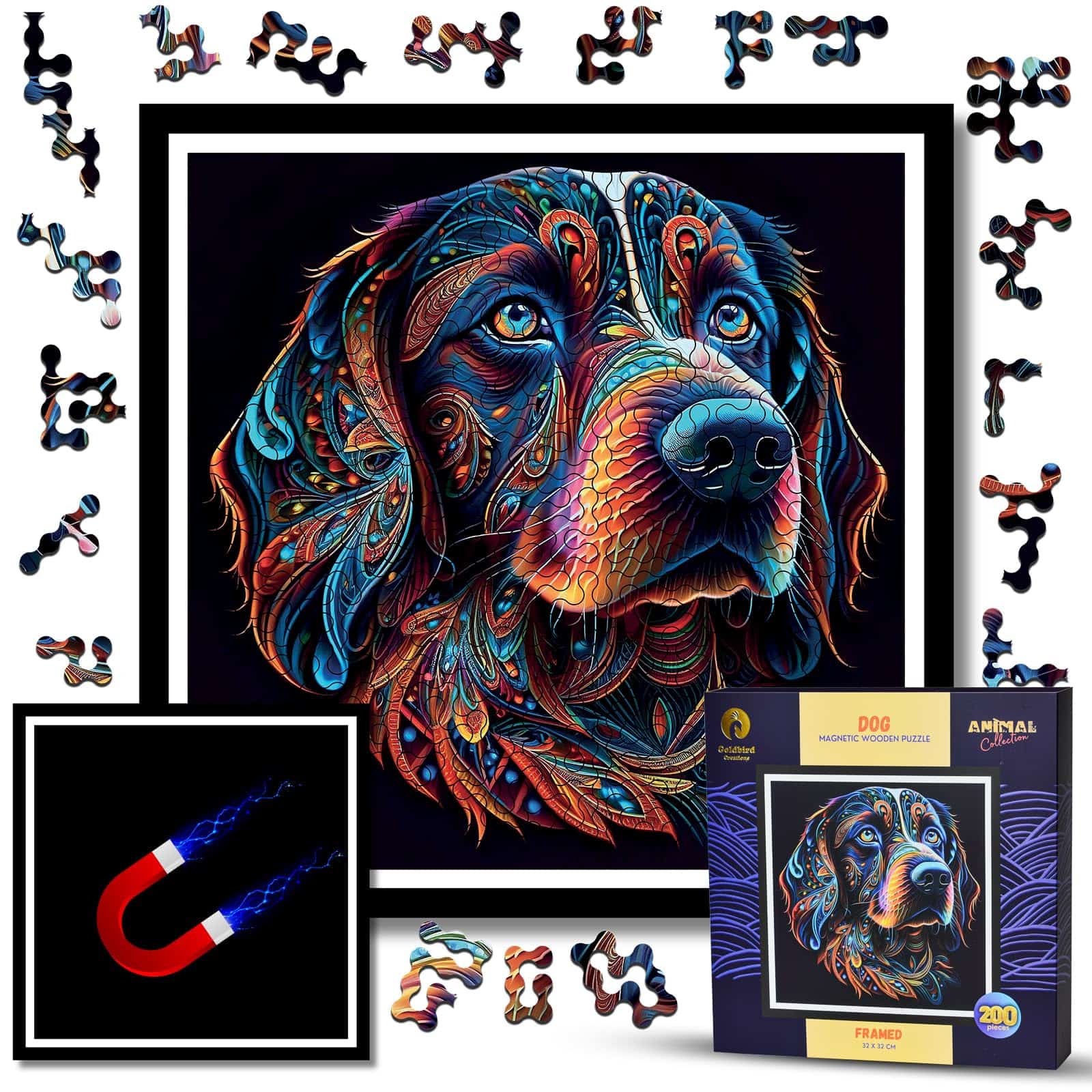 Rompecabezas de madera magnético para adultos -Perro