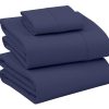 Juego de sábanas RUVANTI 100% algodón Twin, 3 -Azul Corona