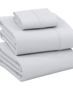 Juego de sábanas gemelas XL 100% algodón -Gris Silencioso