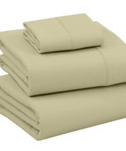 Juego de sábanas RUVANTI 100% algodón para cama -Verde salvi