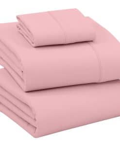 Juego de sábanas gemelas RUVANTI 100% -Rosa nupcial