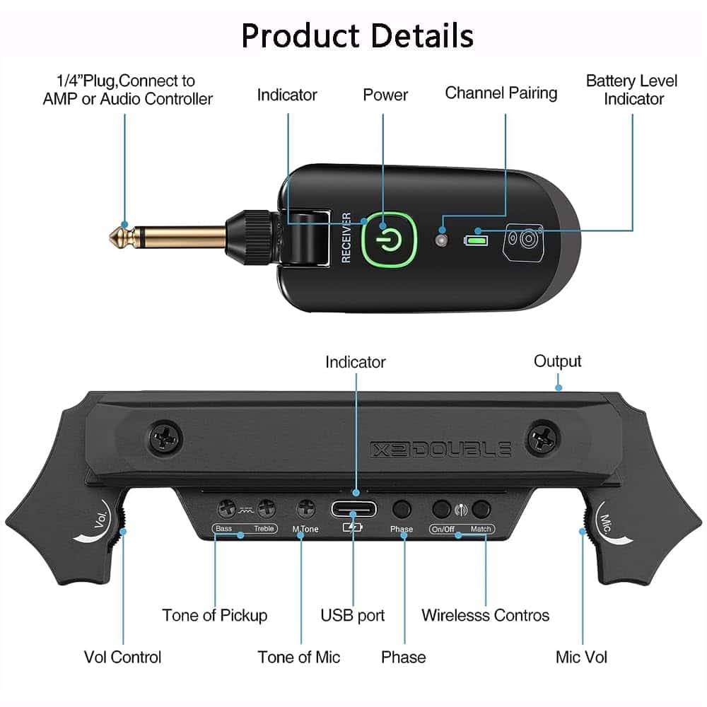 Sistema de recogida de guitarra acústica inalámbrica y con - Imagen 4