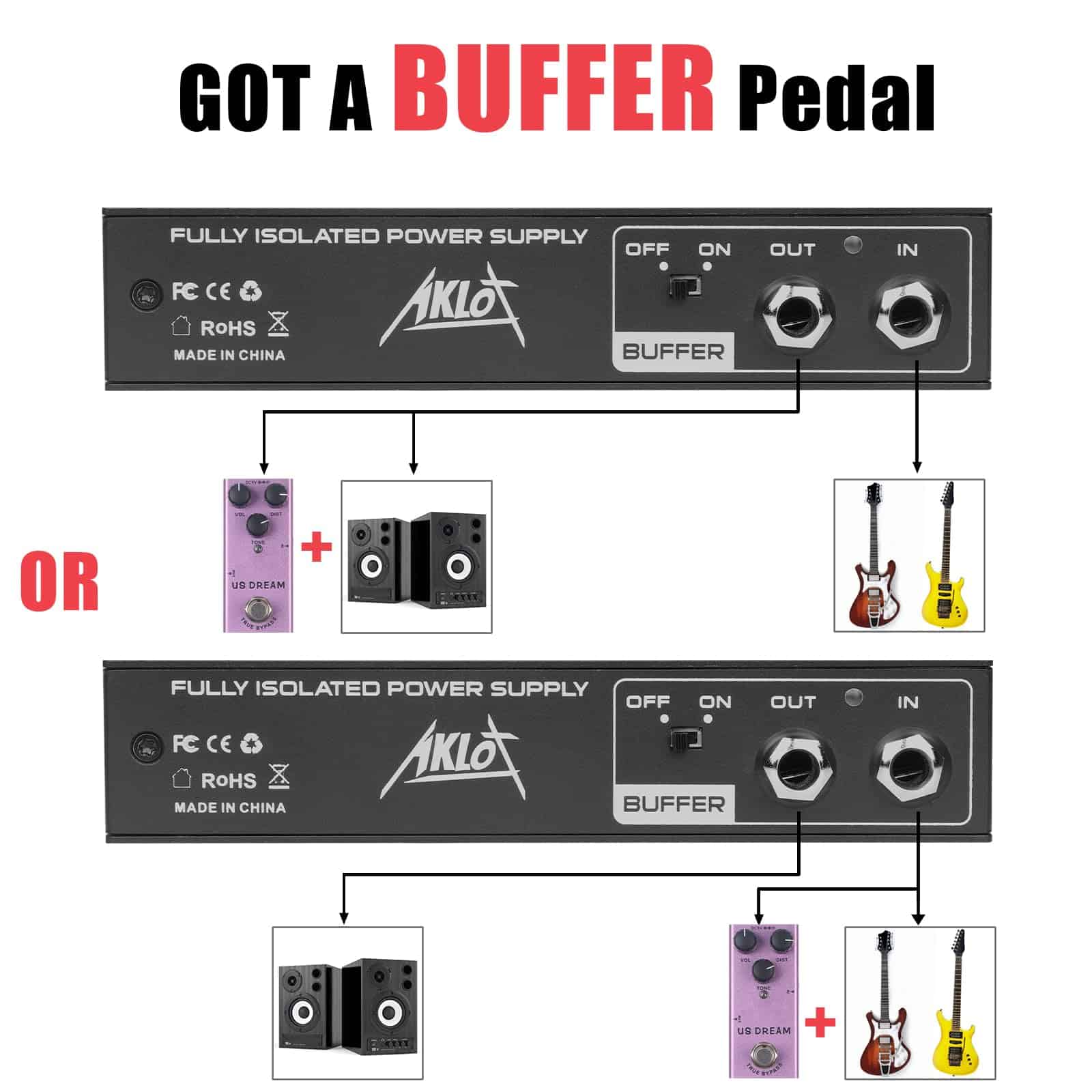 Fuente de Alimentación para Pedales de Guitarra AKLOT, - Imagen 7