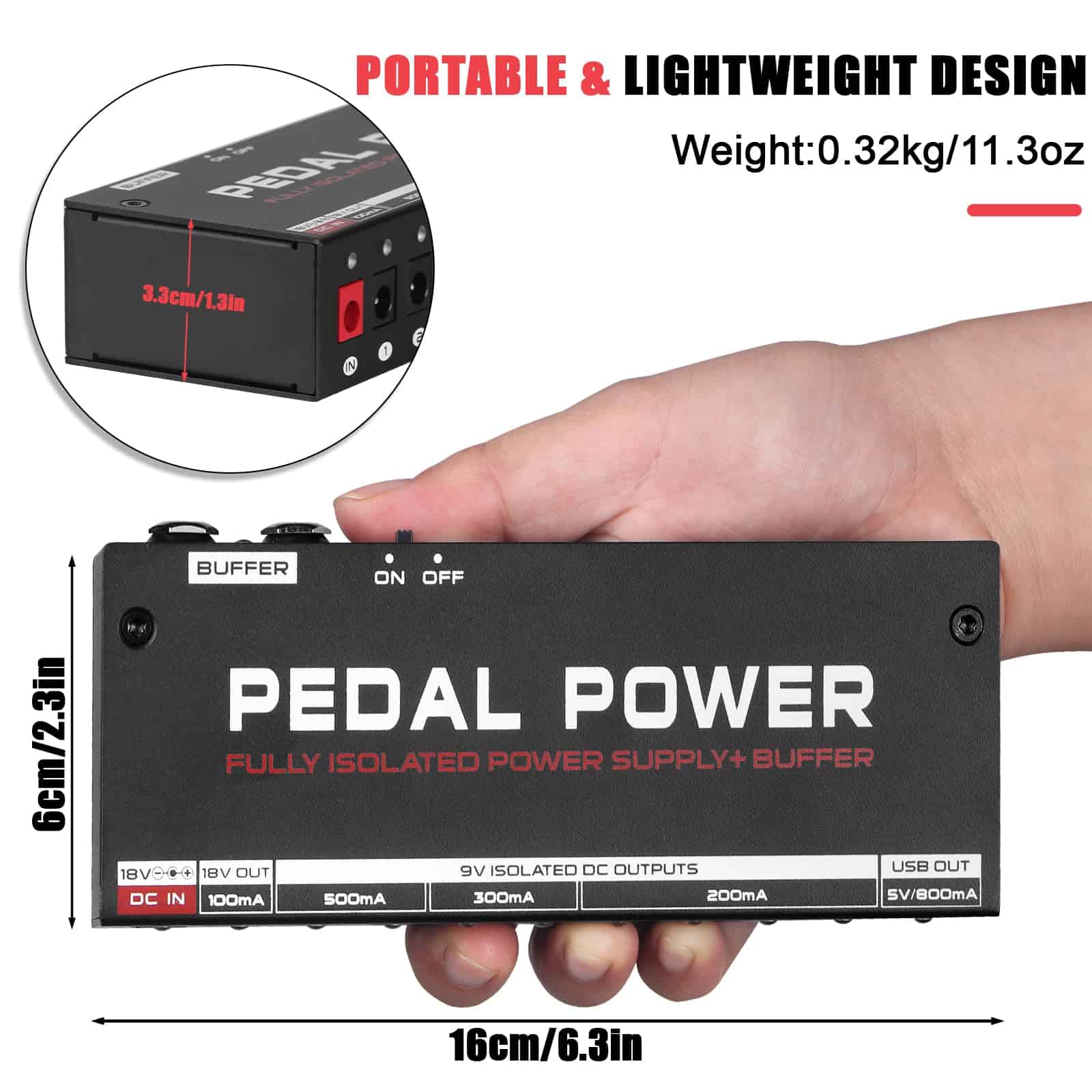 Fuente de Alimentación para Pedales de Guitarra AKLOT, - Imagen 6