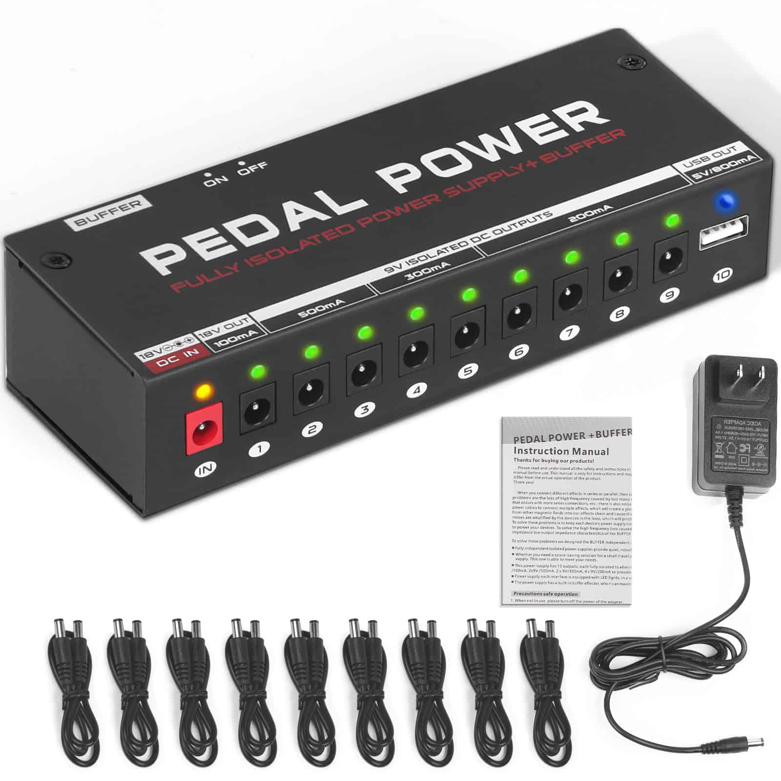 Fuente de Alimentación para Pedales de Guitarra AKLOT,