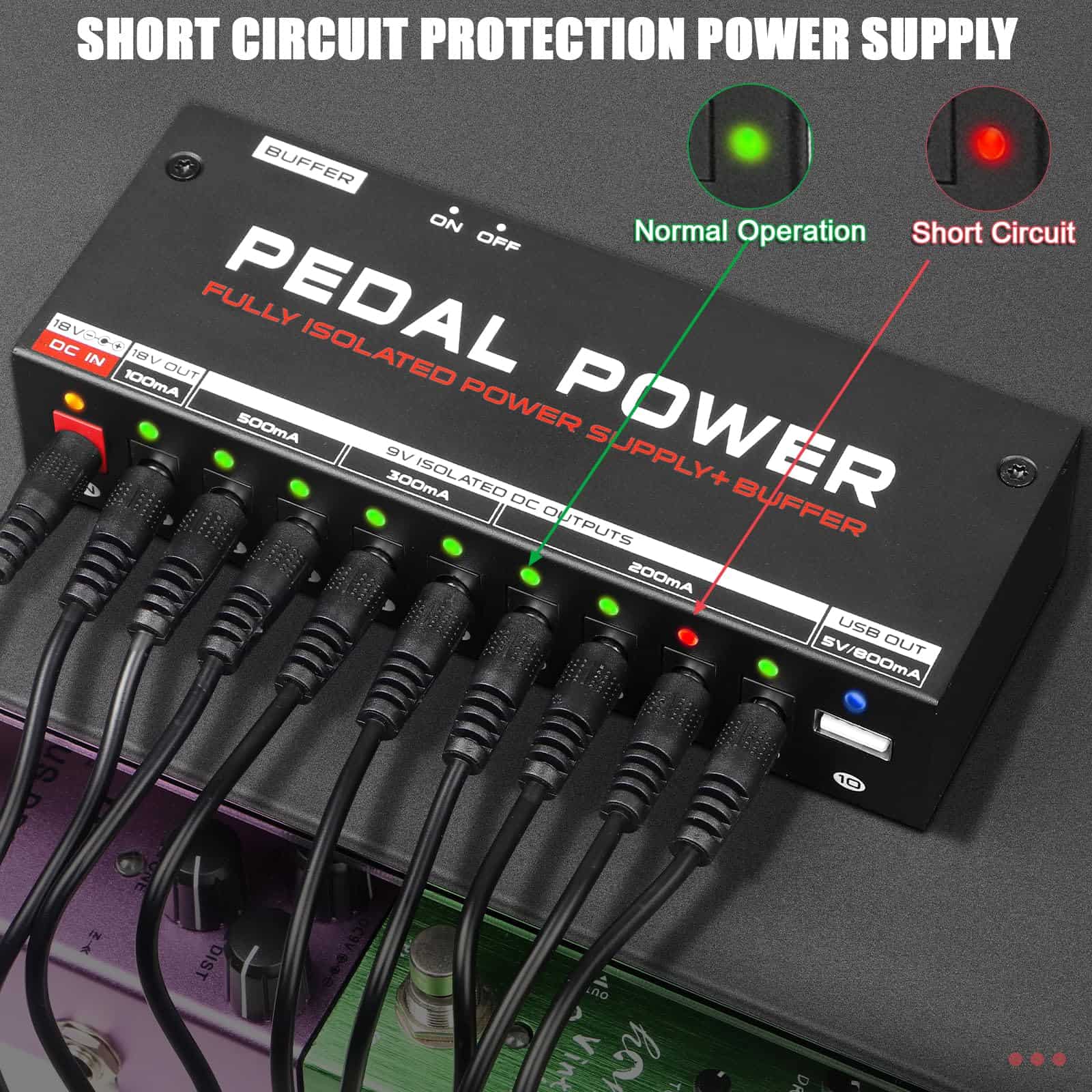 Fuente de Alimentación para Pedales de Guitarra AKLOT, - Imagen 5