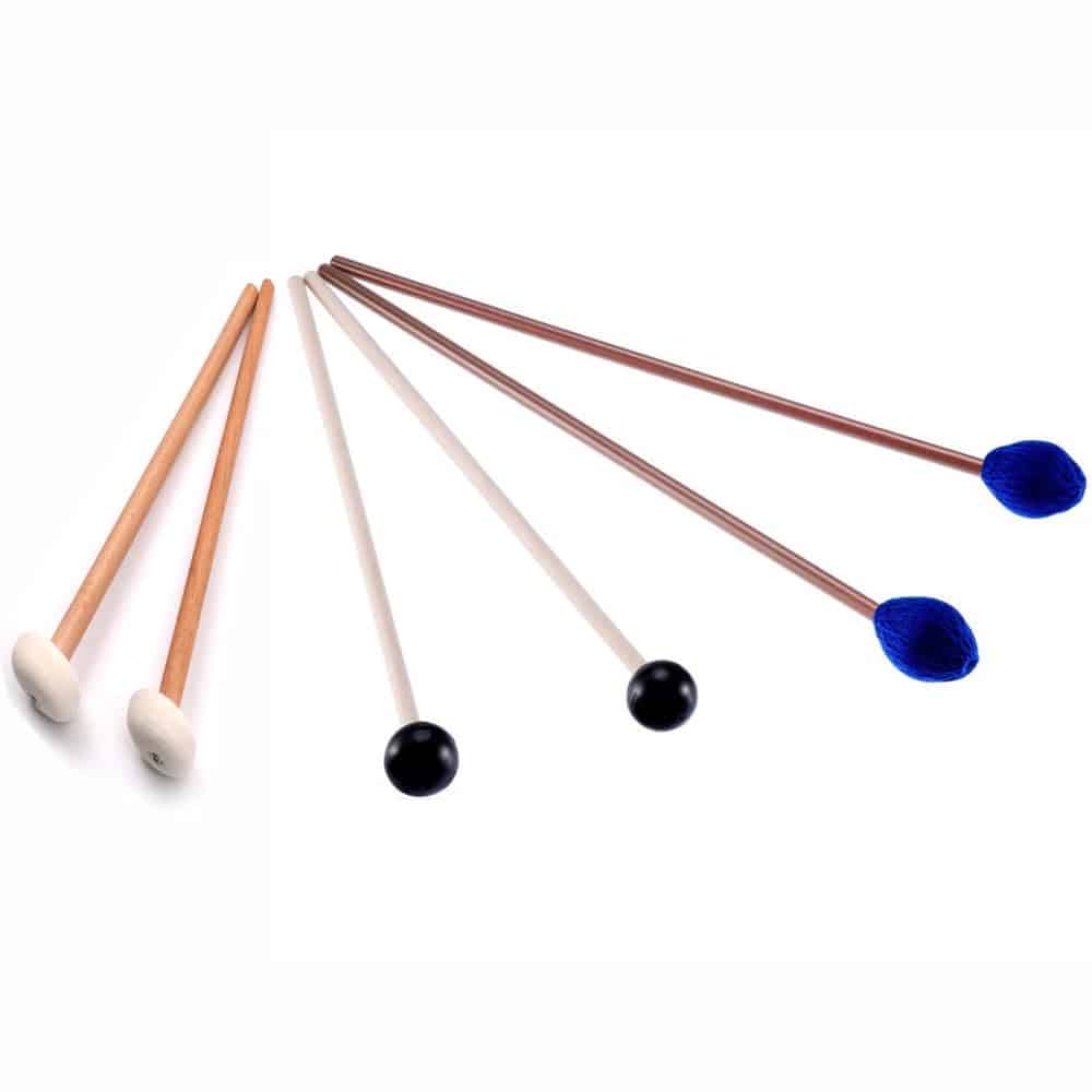 Mazos para Campanas de Goma Negra Cabeza de Yarn Azul para