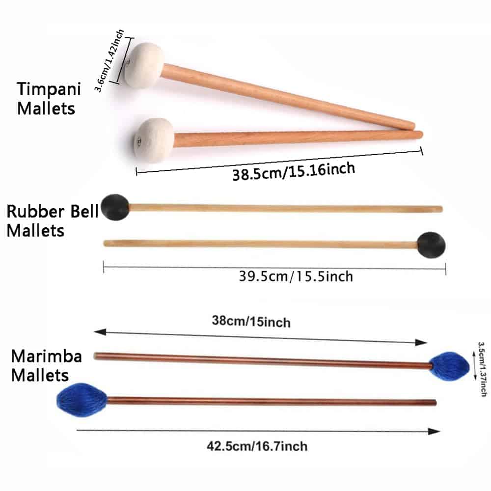 Mazos para Campanas de Goma Negra Cabeza de Yarn Azul para - Imagen 4