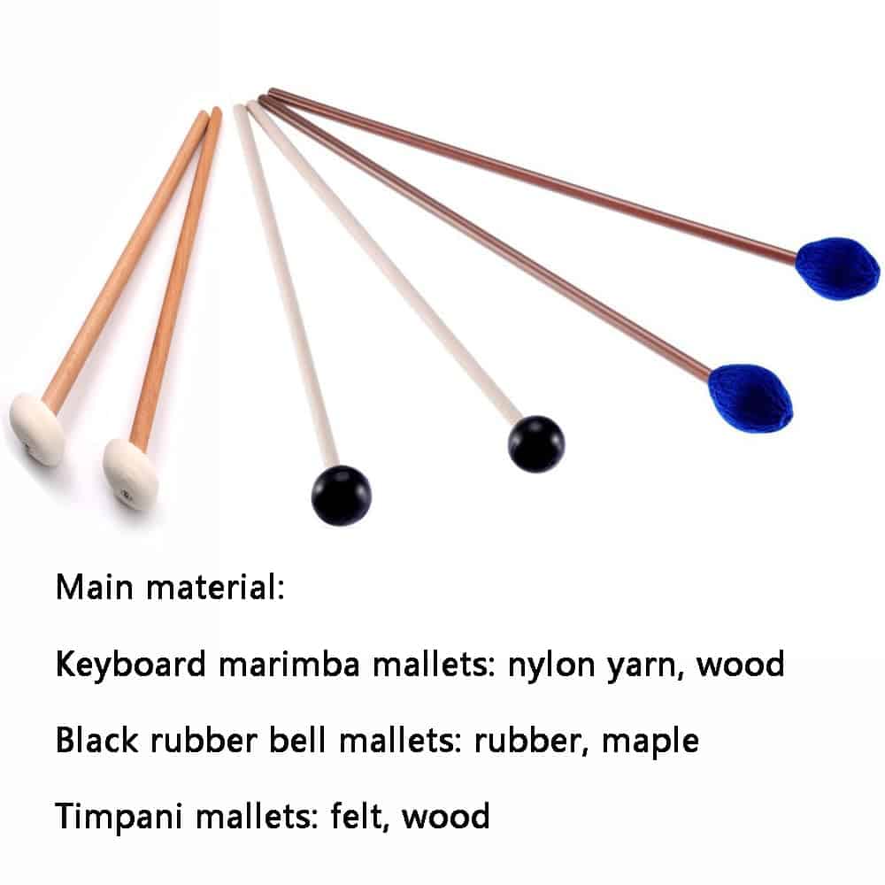 Mazos para Campanas de Goma Negra Cabeza de Yarn Azul para - Imagen 3