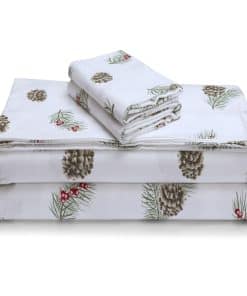 Conjunto de Sábanas de Franela de Algodón 100% para Cama