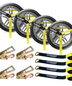 Cureder Car Tie Down Straps for Trailers - Juego de 4