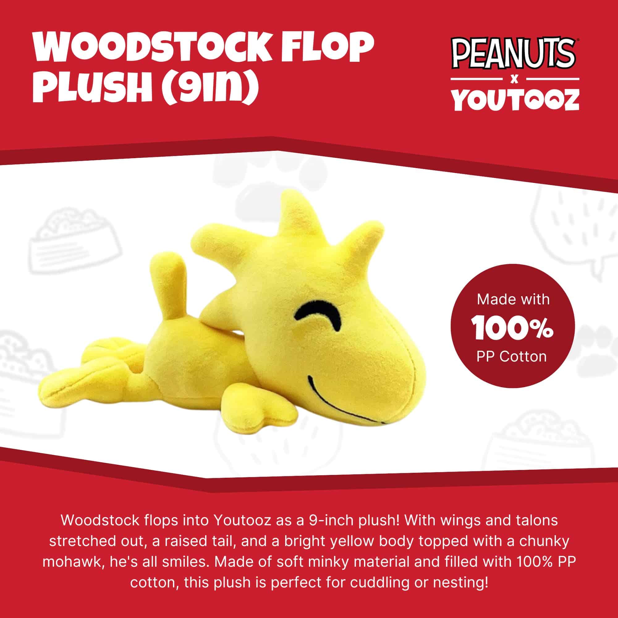 Peluche YouTooz Peanuts Woodstock Flop 9", Peluche de - Imagen 6