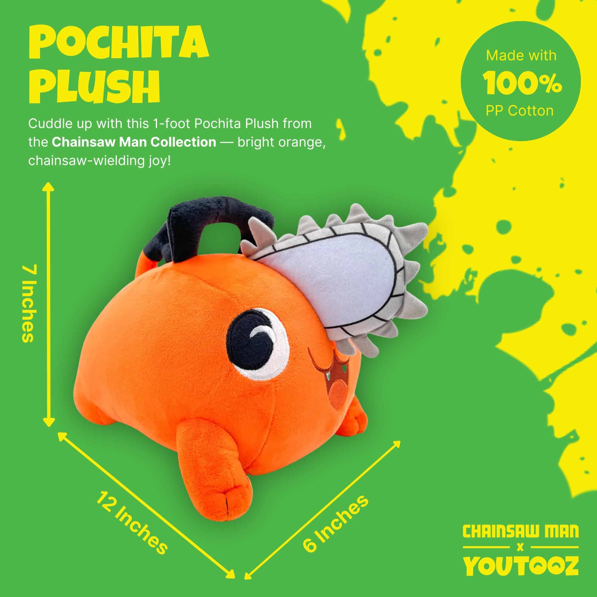 Peluche Youtooz Pochita de 1FT, Peluche Oficial Licenciado - Imagen 3