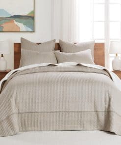 Juego de Colcha Levtex Home - Cross Stitch -Taupe