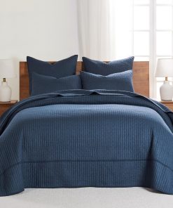 Levtex Home - Juego de Colcha Cruzada en Azul Marino -