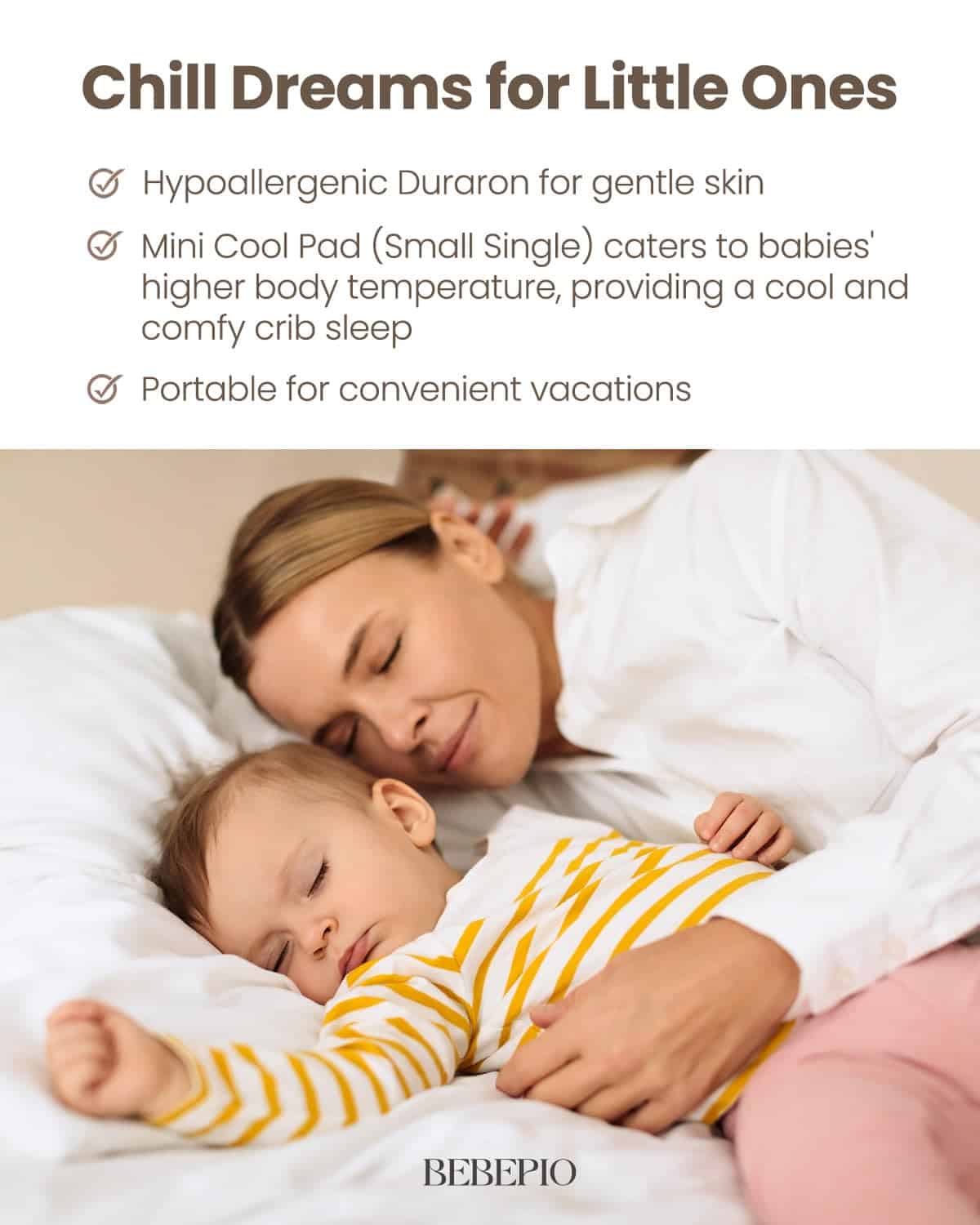 BebePio Duraron Cooling Mattress Topper Pad - Efecto de - Imagen 4