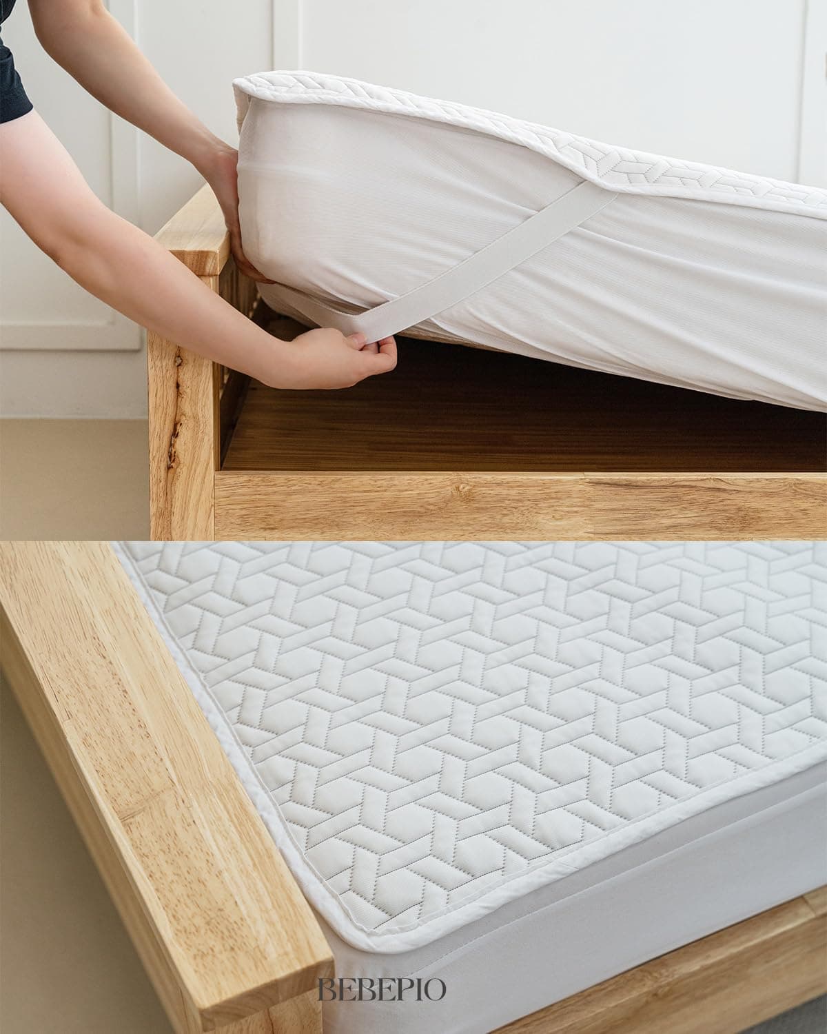 BebePio Duraron Cooling Mattress Topper Pad - Efecto de - Imagen 9