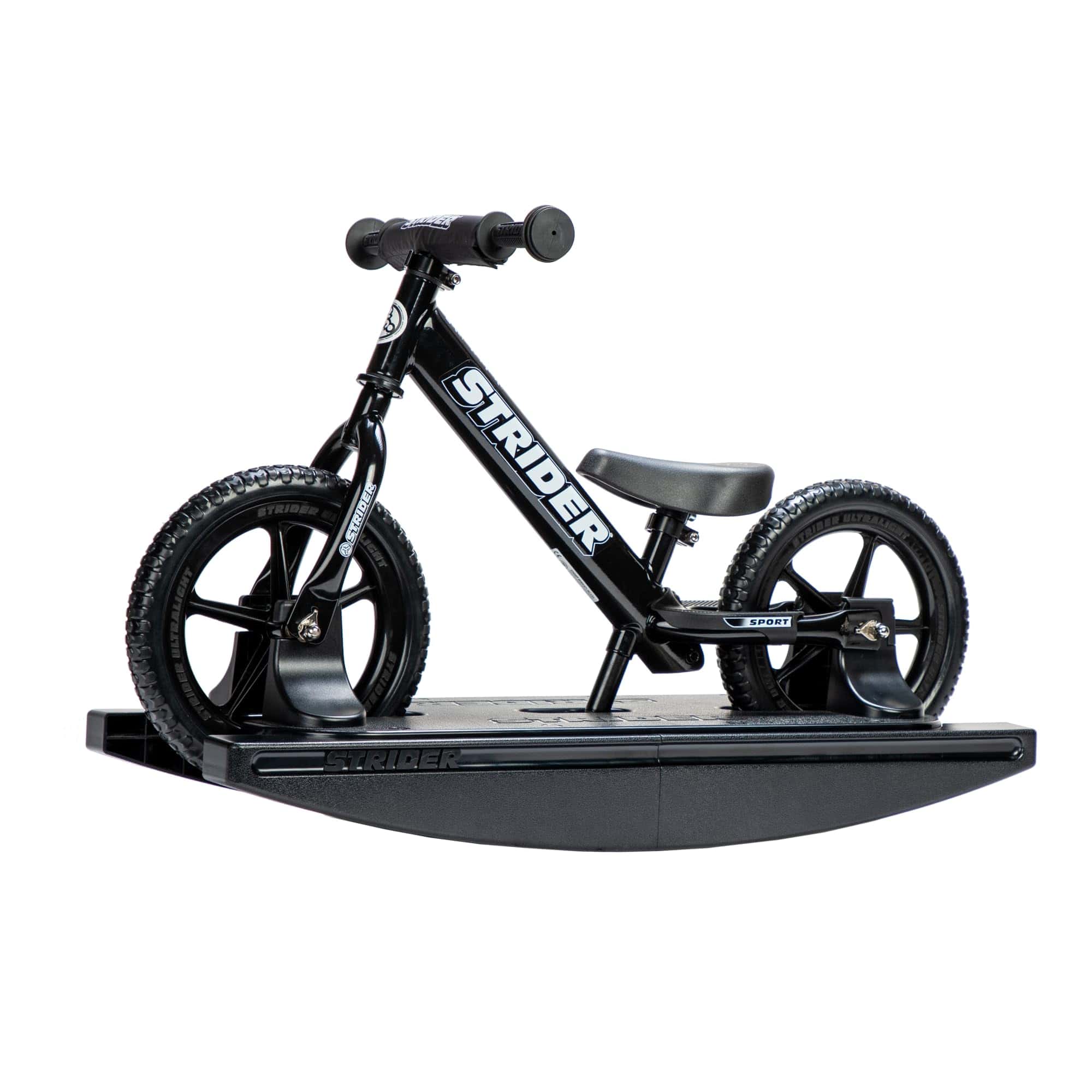 Bicicleta Strider 12 Sport (Negro) + Base de Balancín -