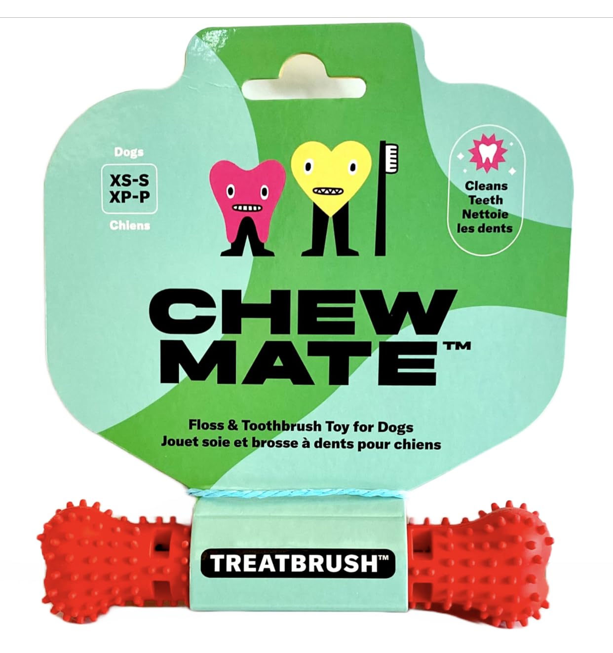 Juguete masticable Chewmate Treatbrush para perros -