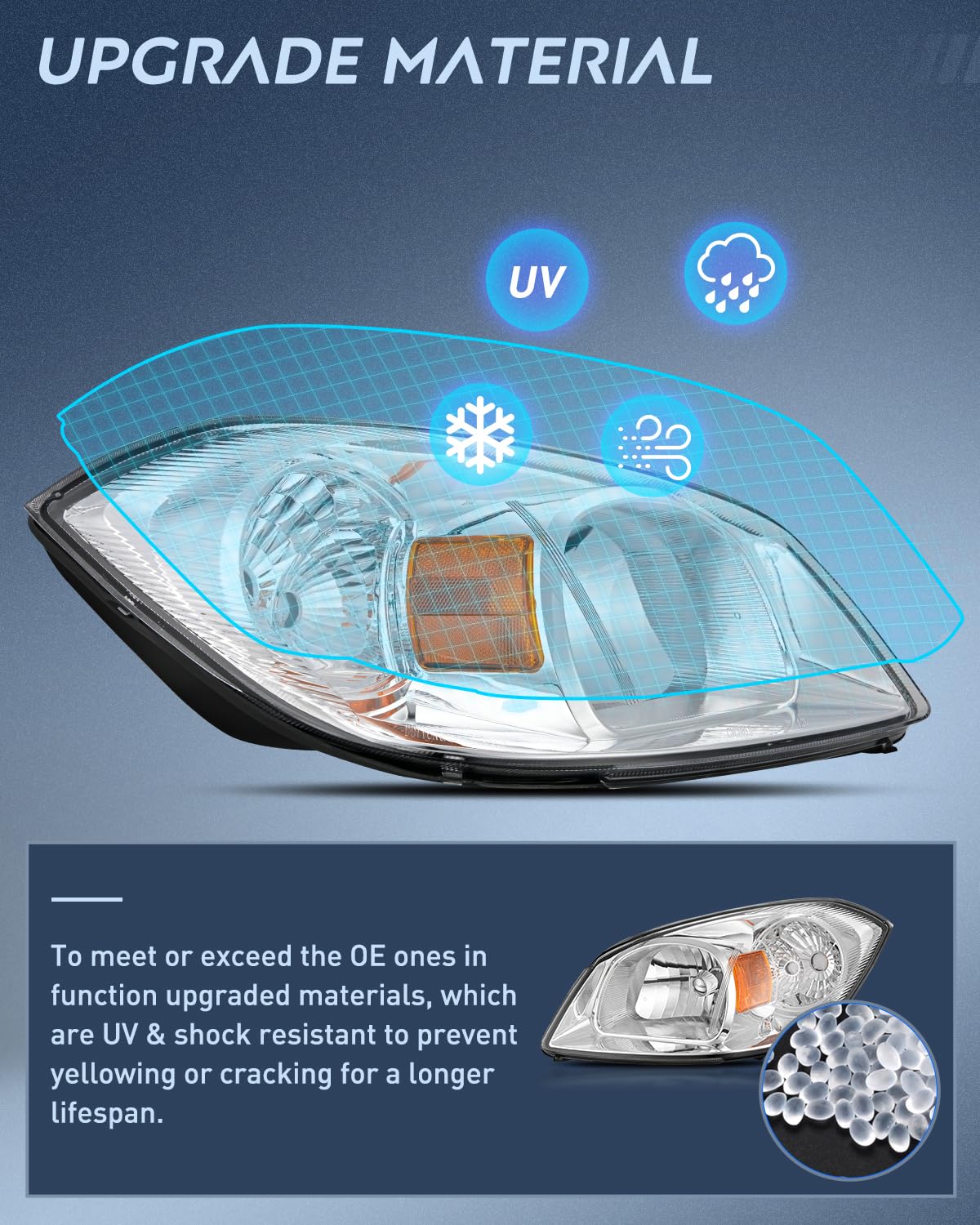Conjunto de faros Nilight para Chevy Cobalt 2005-2010 y - Imagen 6