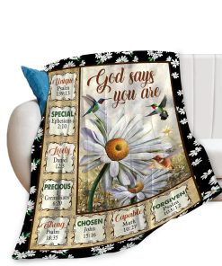 Manta de colibrí Margarita Versículo bíblico cristiano