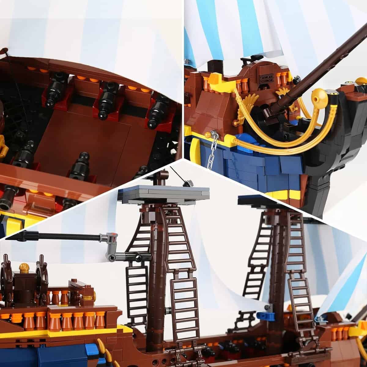 Set de Construcción de Modelo de Barco Pirata YESHIN, - Imagen 5