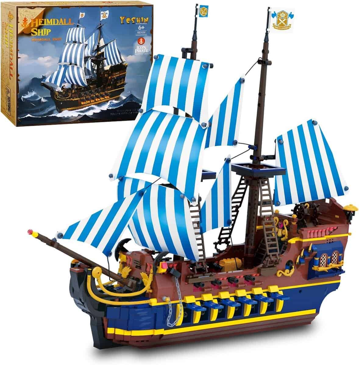 Set de Construcción de Modelo de Barco Pirata YESHIN,