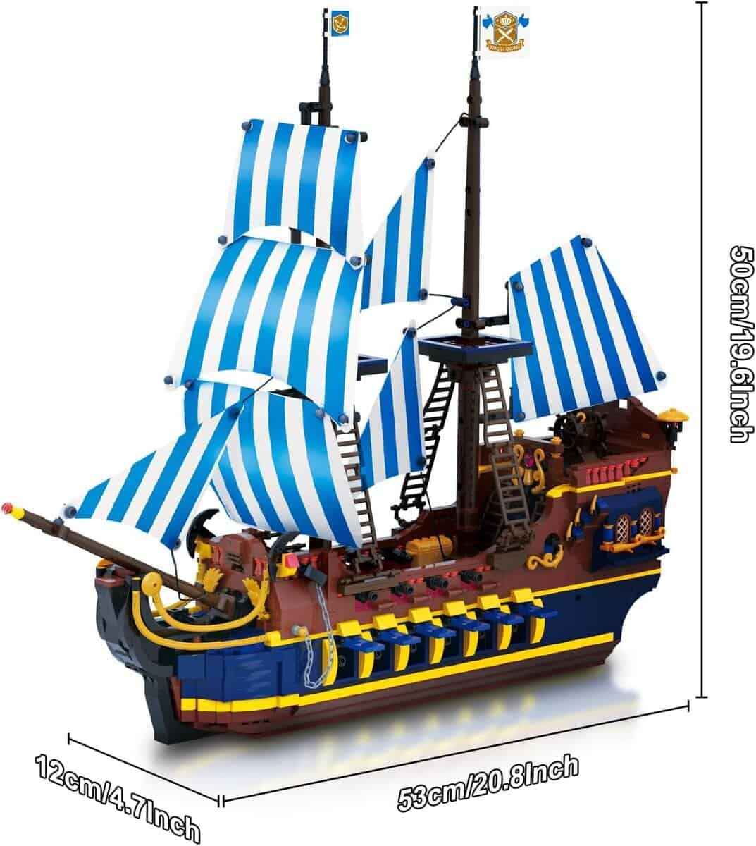 Set de Construcción de Modelo de Barco Pirata YESHIN, - Imagen 8