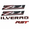 Kit 4Pc Set Silverado RST Z71 Emblema Placa Insignia Cola