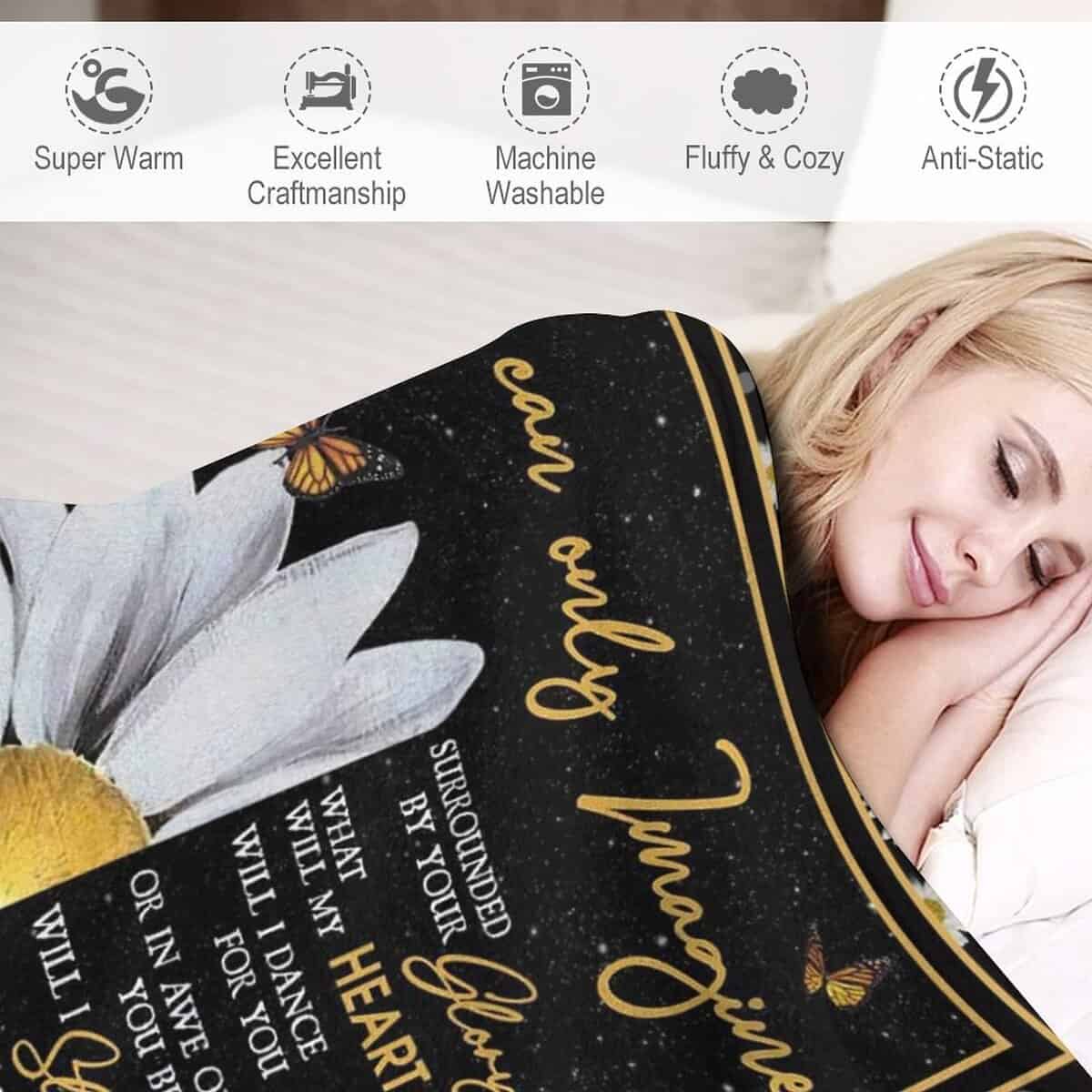 Manta de Margarita Manta Cubrecama Mariposa de Margarita - Imagen 7