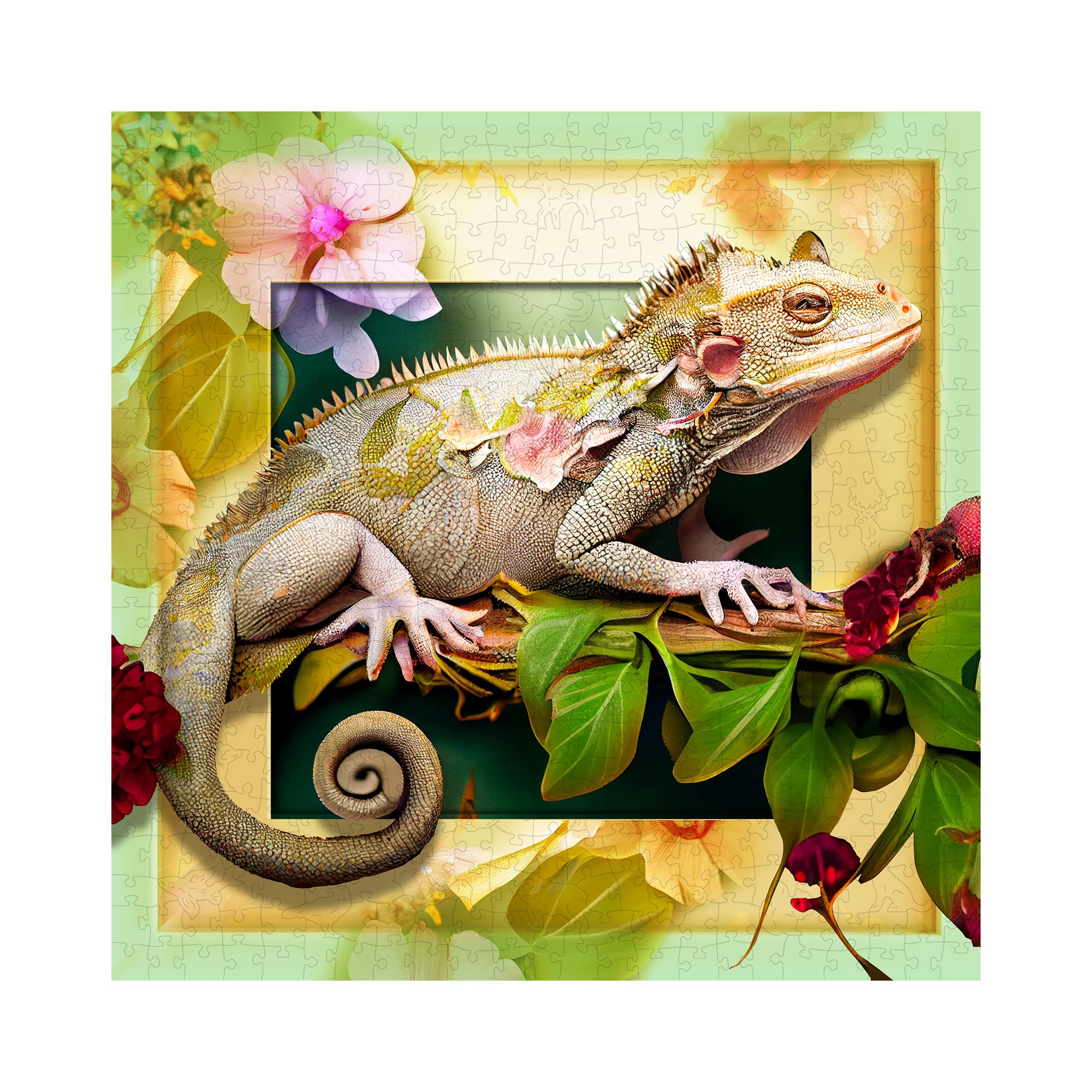 Rompecabezas de madera WOODEN.CITY Camaleón y Flores 500 - Imagen 9
