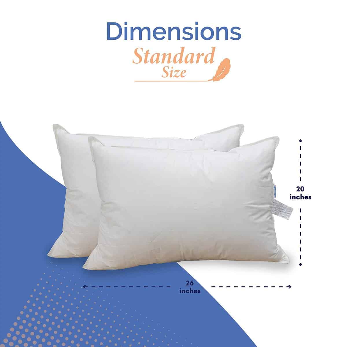 Almohada de Plumas Blancas de Ganso Continental Bedding, - Imagen 3