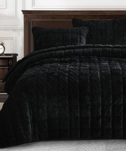 Chezmoi Collection Piers Juego de Edredón -Negro