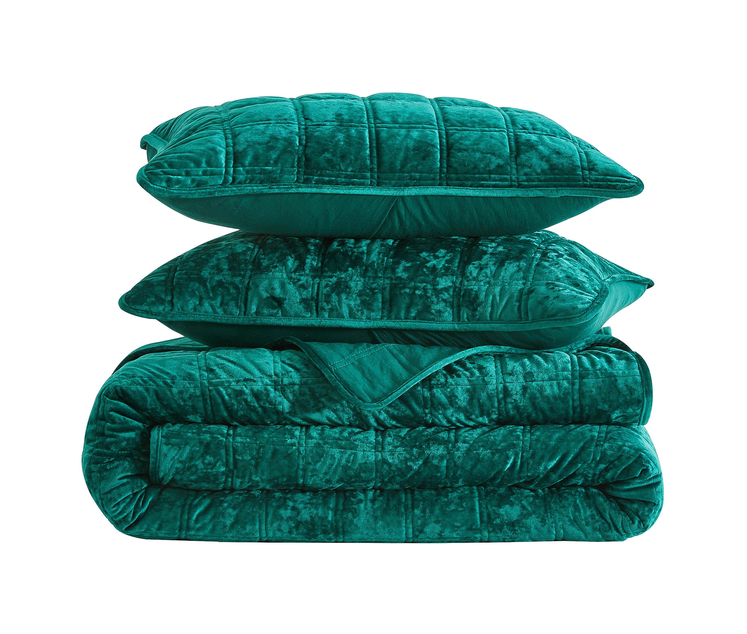 Juego de Colcha de Terciopelo Chezmoi -Verde Esmeralda - Imagen 10