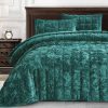 Juego de Colcha de Terciopelo Chezmoi -Verde Esmeralda