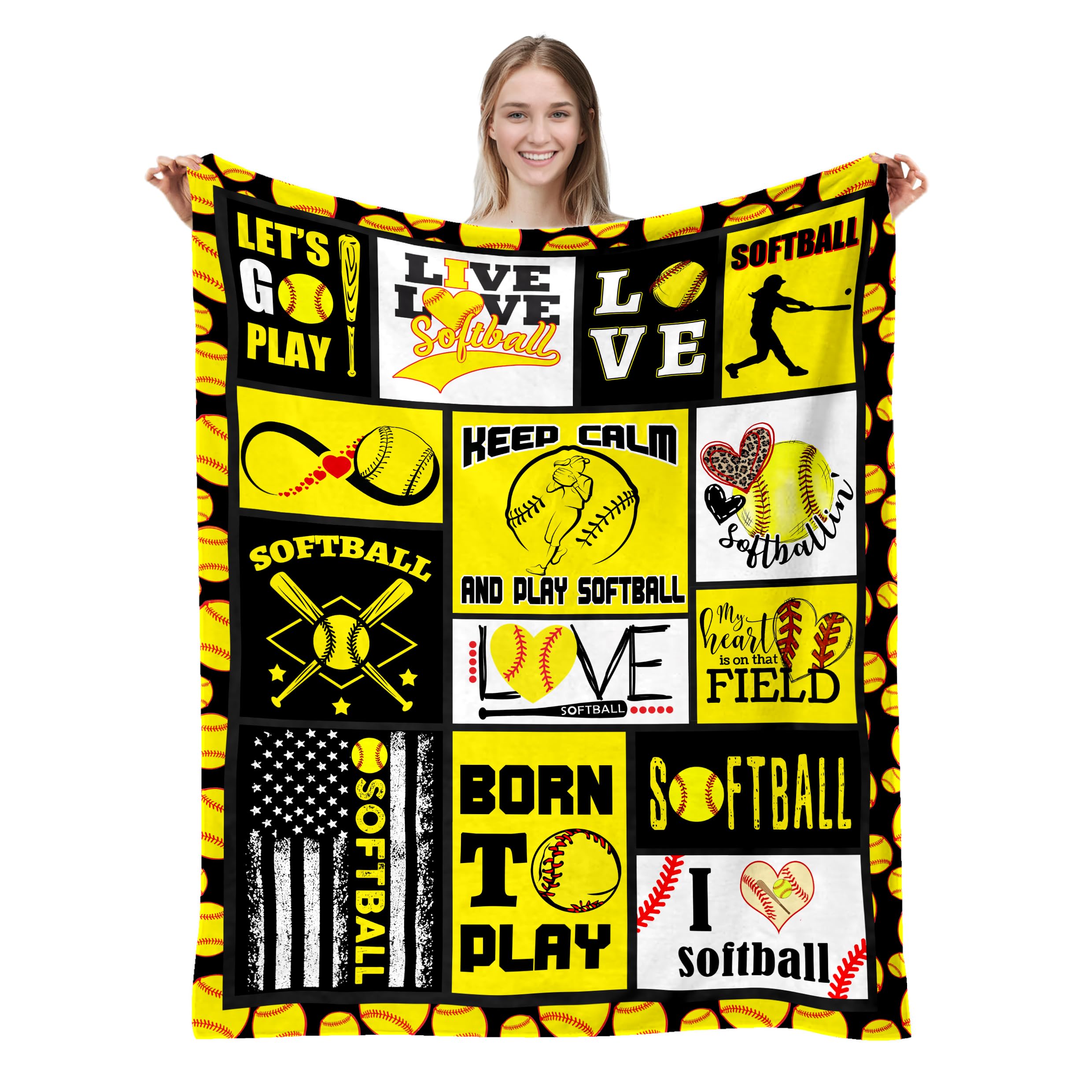 Manta de Franela WSDDOREM de Softball 80"x60", Regalos de