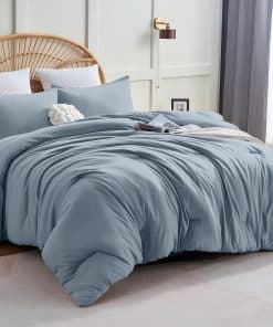 Juego de Edredón CozyLux Azul Grisáceo Tamaño King, 3