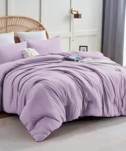 Juego de edredón CozyLux tamaño King de color lila lavanda,