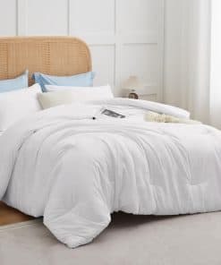 Juego de Edredón Blanco CozyLux Tamaño King, 3 Piezas Juego