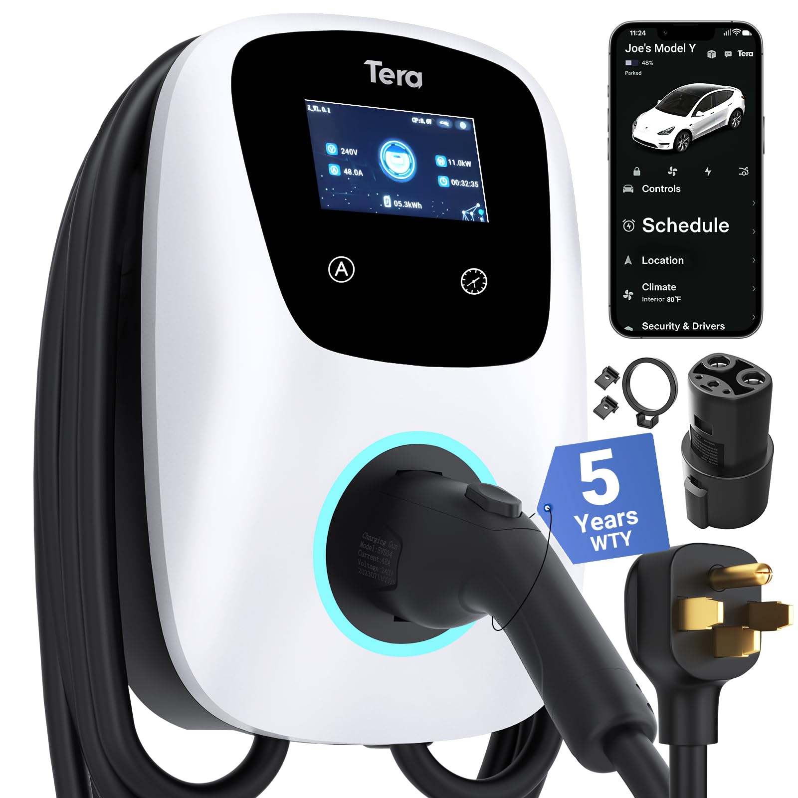 Cargador de Vehículo Eléctrico Tera para Tesla: J1772 Nivel