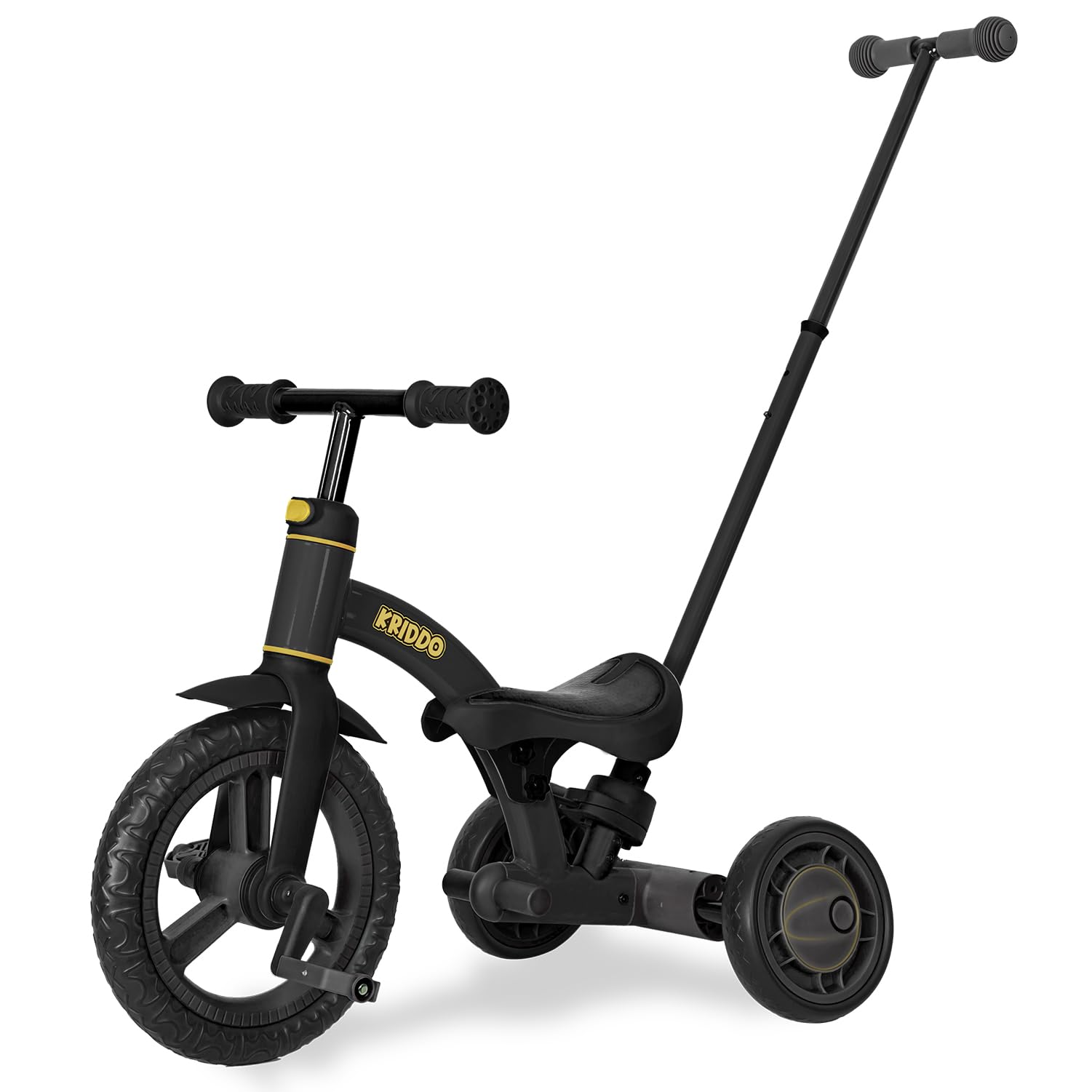 Triciclo para niños KRIDDO 4 en 1 para 1.5 -Negro