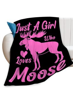 Manta de Alce Suave y Acogedora en Rosa, Manta de Tirar de